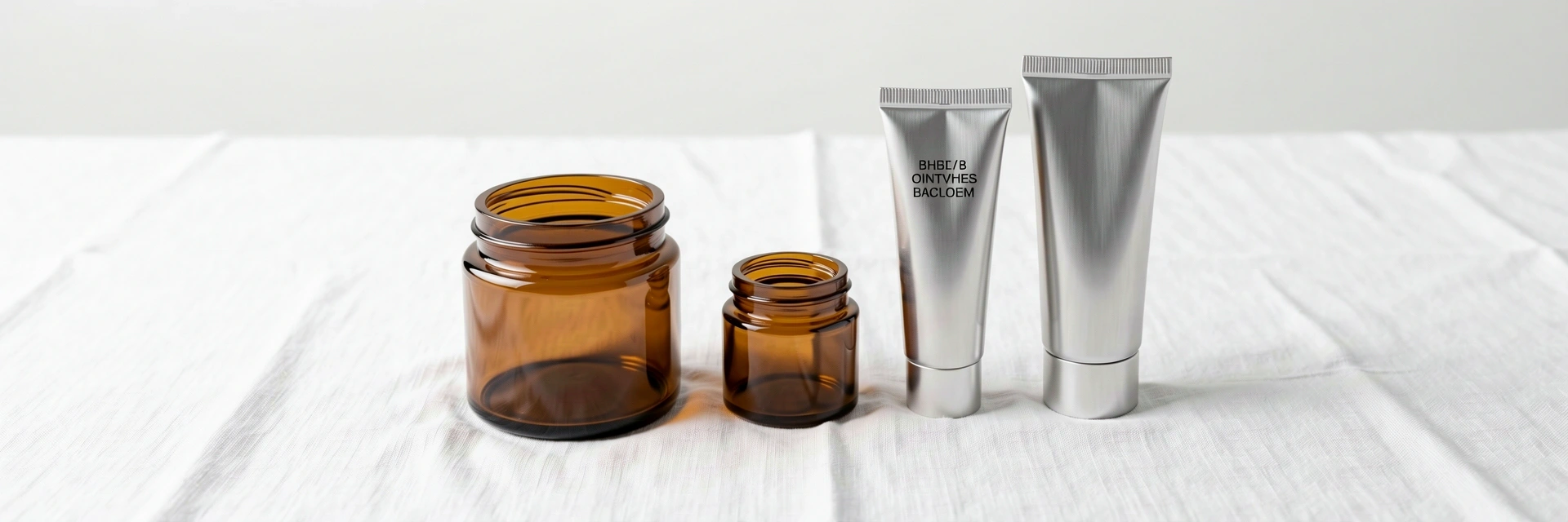 Natural body ointments and skincare containers