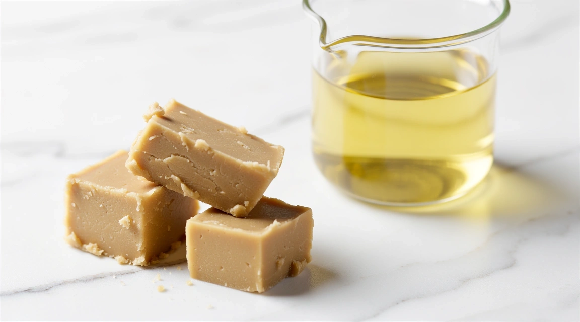 Raw botanical ingredients in laboratory glassware